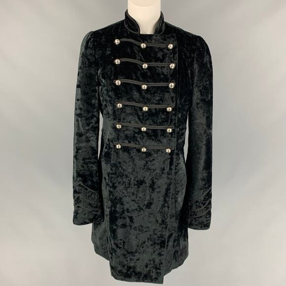 MARC by MARC JACOBS Size M Black Velvet Rayon / Polyester Double Breasted Coat - Picture 1 of 5